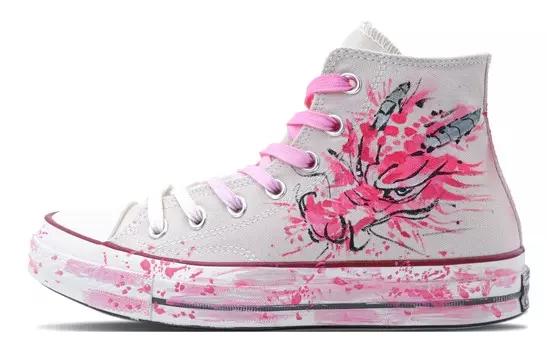 1970-е годы. Кеды унисекс с высоким берцем бежевого/розового цвета. Converse