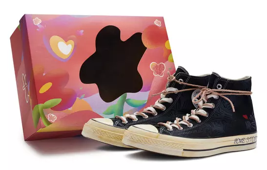 1970-е годы. Кеды унисекс с высоким берцем, черные/белые/красные. Converse