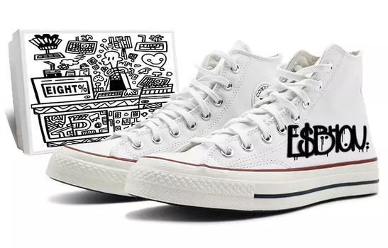 1970-е годы. Кеды унисекс с высоким берцем, белые/черные/красные. Converse