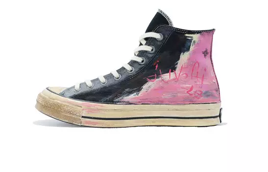 1970-е годы Кеды унисекс с высоким берцем розового цвета Converse