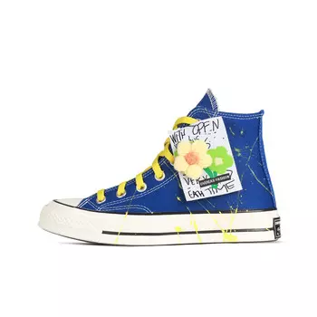 1970-е годы. Кеды унисекс с высоким берцем, синие/желтые. Converse