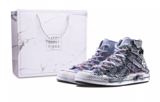 1970-е годы. Кеды унисекс с высоким берцем, серые/черные. Converse