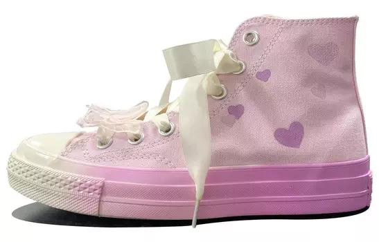 1970-е годы. Женские кеды с высоким берцем. Фиолетовый/белый. Converse