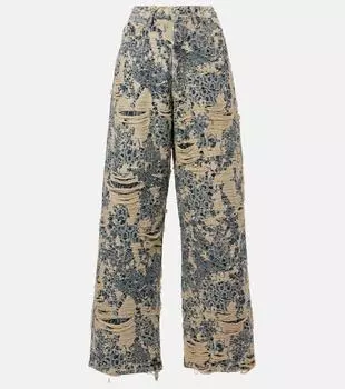 1981 Monogram джинсы с потертостями и широкими штанинами Acne Studios, Mid Blue