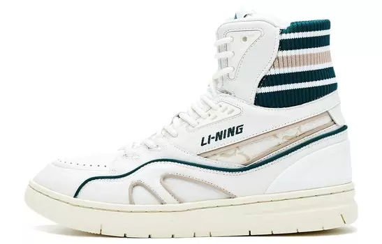 1990 Скейтбординговые туфли женские высокие с белым оттенком Li-Ning 1990