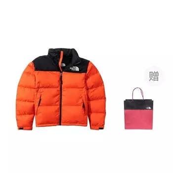 1996 Коллекция Пуховик Унисекс Яркий Оранжевый + Подарочный Мешок The North Face