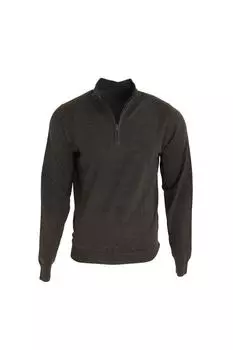 1 4 вязаный свитер с воротником на молнии Premier, серый