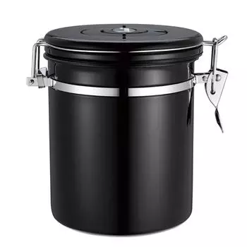 1,8 л герметичная банка для хранения кофе из нержавеющей стали/контейнер/горшок/ванна, герметичный контейнер для кофе, черный CANDeal