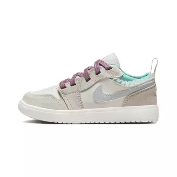1 Детские баскетбольные кроссовки PS Low-top бежевые Jordan, белый/серый