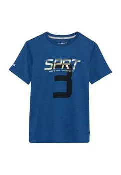 1 футболка Intake, принт, этикетка, детская Manguun, цвет Delft