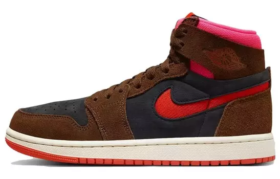 1 High Zoom Air CMFT 2 Cacao Wow Picante Red Women's, кроссовки женские Jordan, коричневый/черный