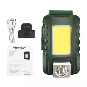 1 комплект магнитных светодиодных беговых фонарей, супер яркий перезаряжаемый фонарь для ночного бега с несколькими режимами освещения, спортивные аксессуары-зеленый цвет Roadoor