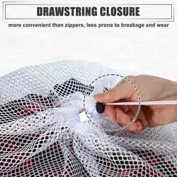 1 комплект мешков для стирки с мешками для стирки из грубой сетки на шнурке для нижнего белья с бюстгальтером Unique Bargains, белый