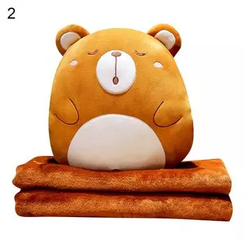 1 комплект милых подушек с набивными животными, удобная в использовании подушка с подогревом рук и одеялом для офиса-2 Stuttg
