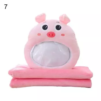 1 комплект плюшевой подушки, прозрачный слой, средняя полая игровая подушка, удобная для игрока, подушка с изображением фруктов и животных, одеяло для общежития-7 Stuttg