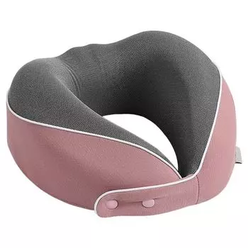 1 комплект подушки для шеи, медленный отскок, полное наполнение, невидимая застежка-молния, U-образная форма, эргономичная изогнутая подушка для путешествий, дорожный аксессуар, розовый Stuttg