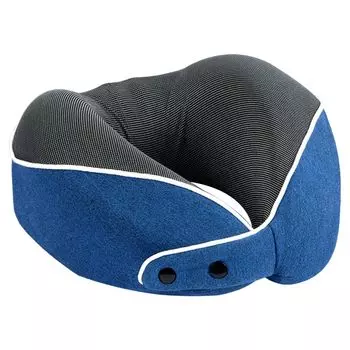 1 комплект подушки для шеи, медленный отскок, полное наполнение, невидимая застежка-молния, U-образная форма, эргономичная изогнутая подушка для путешествий, дорожный аксессуар-синий Stuttg