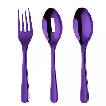 1 комплект столовых приборов из нержавеющей стали, термостойкие антикоррозийные столовые приборы для салата, ужина, фиолетовый Hameb