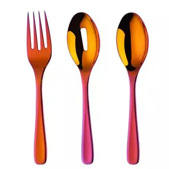 1 комплект столовых приборов из нержавеющей стали, термостойкие антикоррозийные столовые приборы для салата, столовые приборы для ужина, разноцветные, красные Hameb, мультиколор