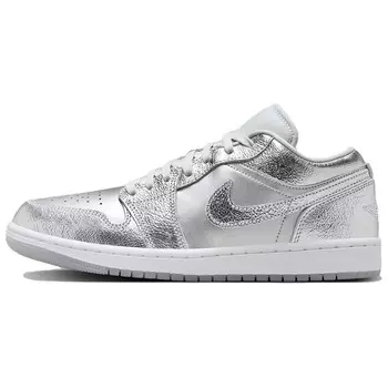 1 Low SE Metallic Silver Women's, кроссовки женские Jordan, цвет Silver White
