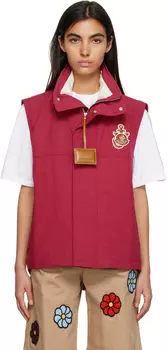 1 Moncler JW Anderson Розовый жилет из трифана на пуху Moncler Genius