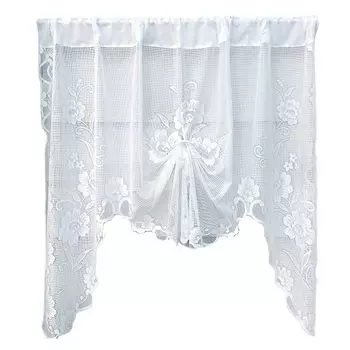 1 панель, тюлевая занавеска, изысканная романтическая декоративная занавеска из полиэстера, спальня, гостиная, кружевная жаккардовая занавеска, украшение дома для кафе, размеры: 150 см Stuttg, мультиколор