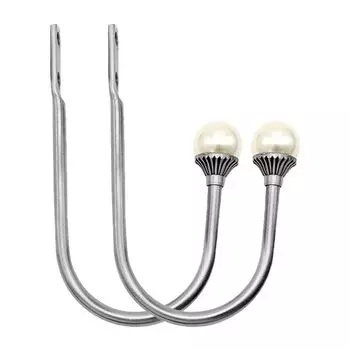 1 пара держателей для драпировок, настенные блестящие алюминиевые фиксаторы для штор U-образные крючки для дома-золотые Stuttg, серебро