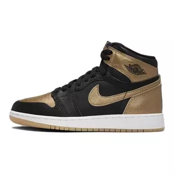 1 Retro High OG Черный металлик Золотой GS Jordan, черный