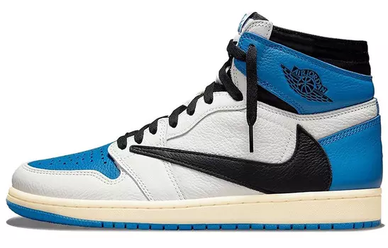 1 Retro High OG SP Fragment X Travis Scott, кроссовки женские Jordan, синий/белый/черный