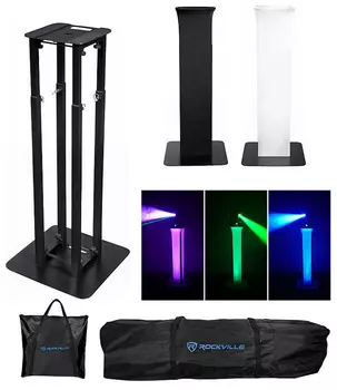 1 Rockville RTP82B 8-футовая регулируемая подставка с подвижным головным светильником черного тотема + холст + сумка