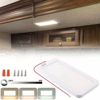 1 шт., 10 Вт, светодиодные внутренние светильники для автофургонов, 3 цвета с регулируемой яркостью, фонари для кемперов, потолочное освещение для лодок, внутреннее освещение 12-24 В lapamax