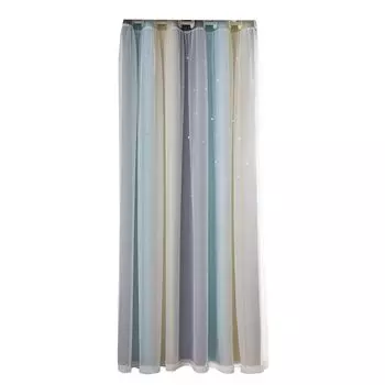 1 шт. двухслойная легкая теплоизоляционная штора для спальни с градиентом и полой звездой-бежевая, размеры: M Stuttg, бежевый