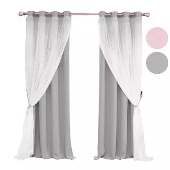 1 шт., двухслойная тюль-занавеска с полой звездой, оконная занавеска, украшение для гостиной-бежевый easy home, серый
