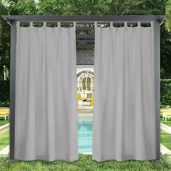 1 шт. уличная штора, водонепроницаемая, уличные шторы, съемные петли для сада, террасы, беседки, 132x274см, темно-серый Lampamax