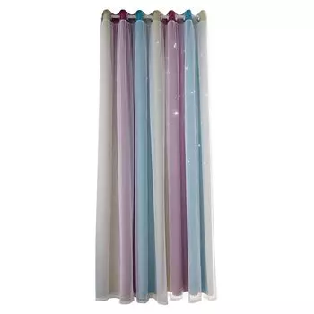 1 шт. занавеска простой цветной градиент с полым звездным узором двухслойная плотная занавеска для спальни, гостиной, изоляционная занавеска (100 x 130 см) Stuttg, фиолетовый