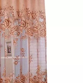 1 шт., жаккардовая тюль с цветком, оконная занавеска, занавеска для спальни, балкона, гостиной, украшение-фиолетовый Stuttg, светло-коричневый