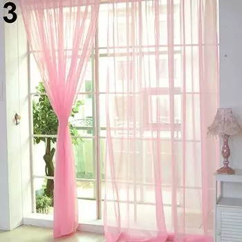 1шт домашняя вуаль однотонная оконная занавеска тюль панель пурпурный шарф балдахин декор-синий Stuttg, розовый