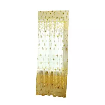 1шт Утренняя слава полиэстер полупрозрачная оконная занавеска тюль драпировка домашний декор-розовый Stuttg, бежевый