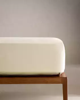 (200 нитей) простынь на подкладке из хлопкового перкаля Zara Home, бежевый