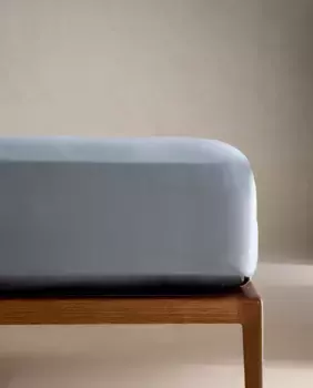 (200 нитей) простынь на подкладке из хлопкового перкаля Zara Home, цвет Petrol Blue