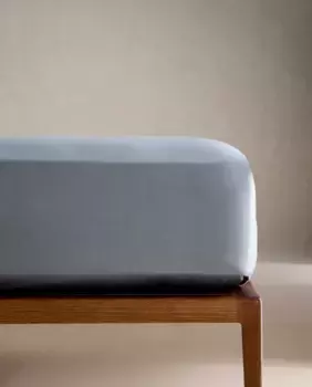 (200 нитей) простынь на подкладке из хлопкового перкаля Zara Home, цвет Petrol Blue