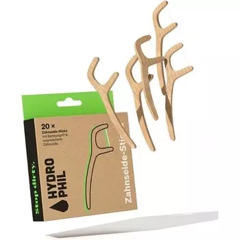 20 шт. бамбуковых зубных нитей для чистки межзубных промежутков Hydrophil