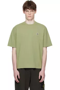 2100025 футболка из органического хлопка гребенного трикотажа Stone Island, цвет sage