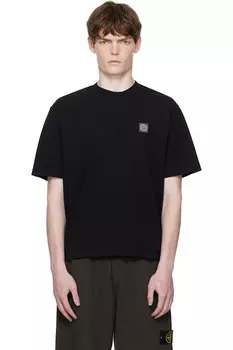 2100025 футболка из органического хлопка гребенного трикотажа Stone Island, черный