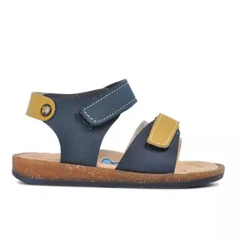210109 Сандалии для мальчика темно-сине-бежево-горчичного цвета Ayakmod