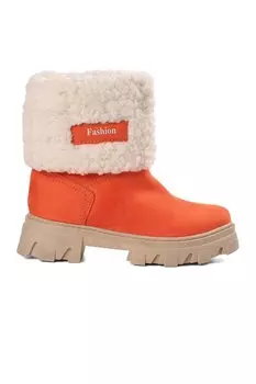 2167-F Сапоги для девочек-цветочниц гранатового цвета с мехом внутри Ayakmod