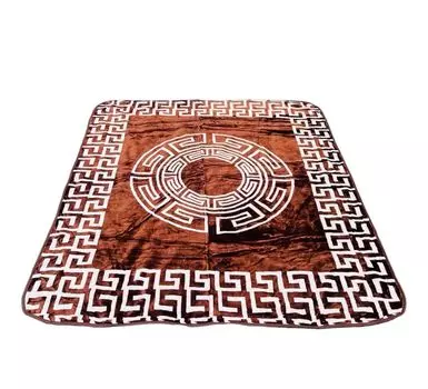 220x240см Покрывало Двусторонняя вышивка Медузы Меандр Покрывало Коричневое Bavary