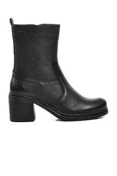 2355001K Черные водонепроницаемые женские ботинки на каблуке из натуральной кожи Vens