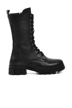 238005 Черные женские ботинки с флисовой подкладкой Ayakmod