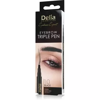 24-часовой маркер для бровей Eyebrow Expert черного цвета, 1,3 г — сверхстойкий — создайте образ «экстра-Италии», Delia Cosmetics